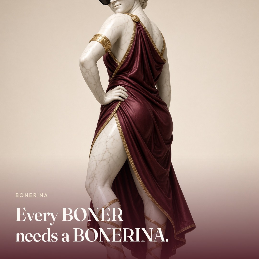 The goddess looks back. The picture says every BONER needs a BONERINA.